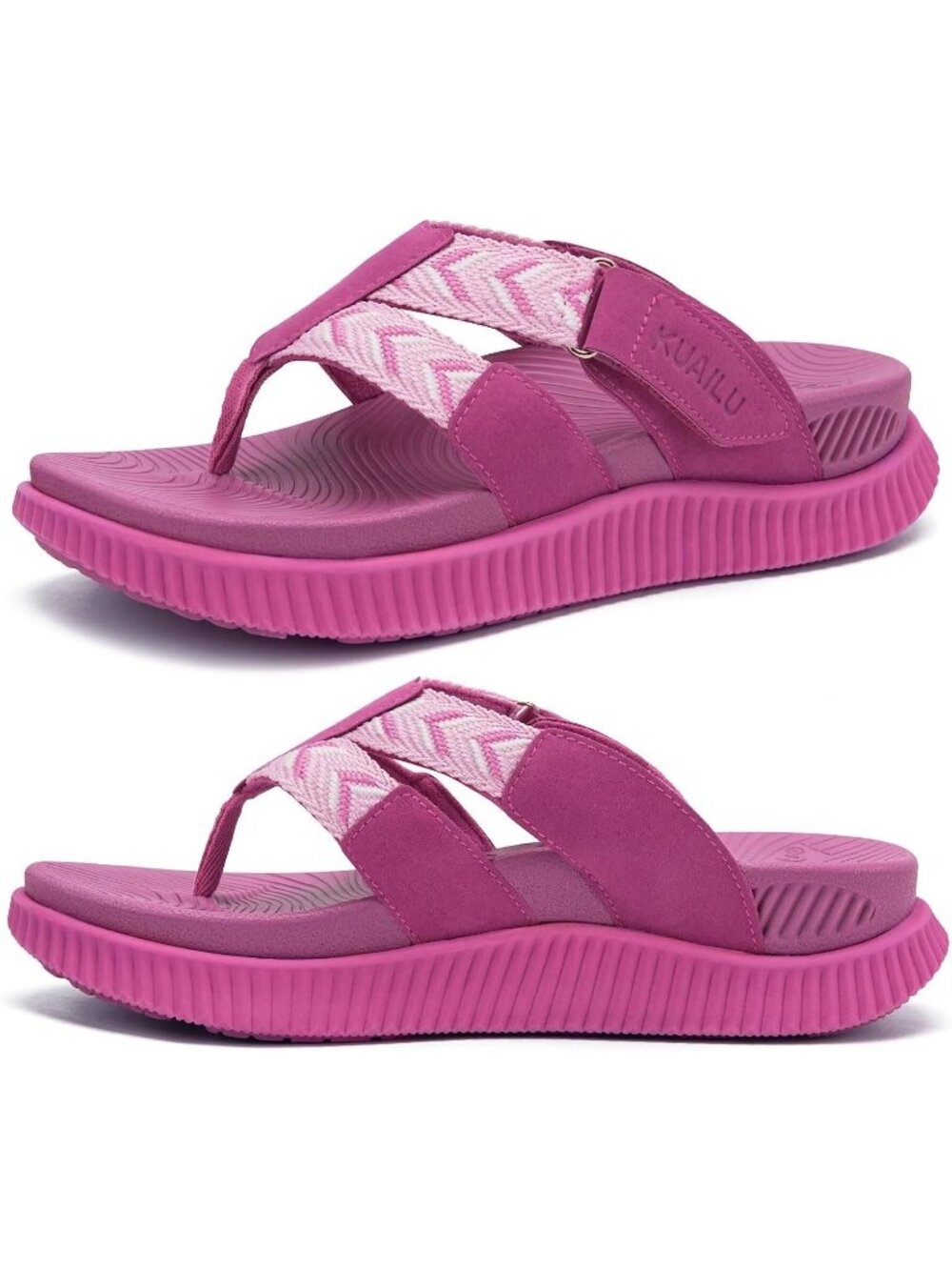 Women's Rose Rubber Summer Comfortable Arch Support Walking Thong Beach Sandals
